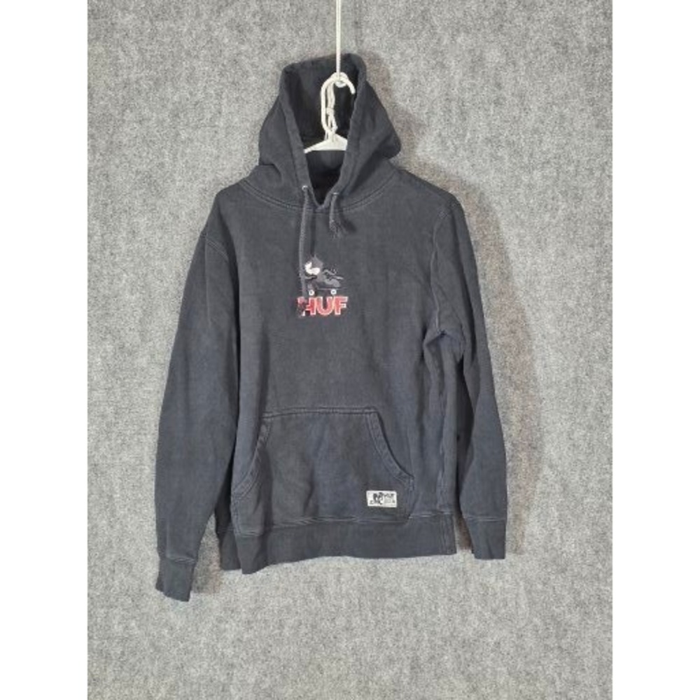 HUF Felix The Cat Graphic Hoodie Black Pullover Sz M Collaboration Cartoon Retro